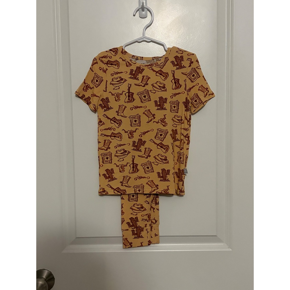 Minikin Mischief Boys Girls Western‎ Cowboy Pajama Set 4T Bamboo Spandex